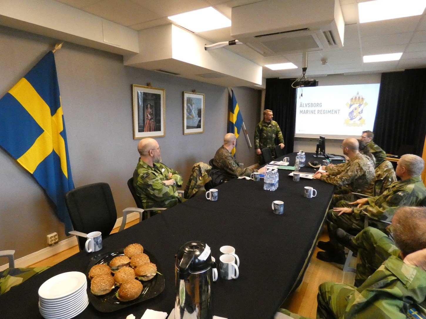 Sesión en el Regimiento de Infantería de Marina de Älvsborg
