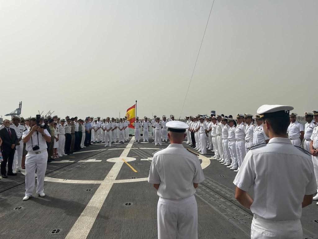 Formations on the flight deck during the ceremony