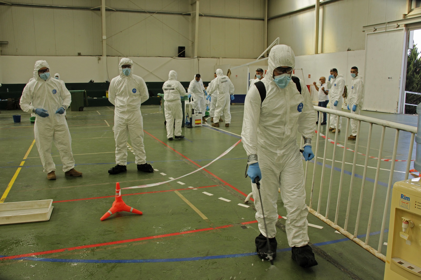 Disinfection of facilities drill