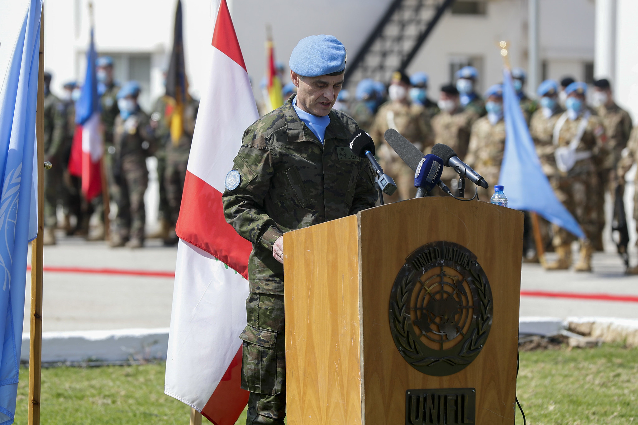 General Lazaro during his speech