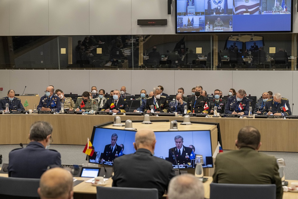 Vista de la sala de reuniones de la OTAN