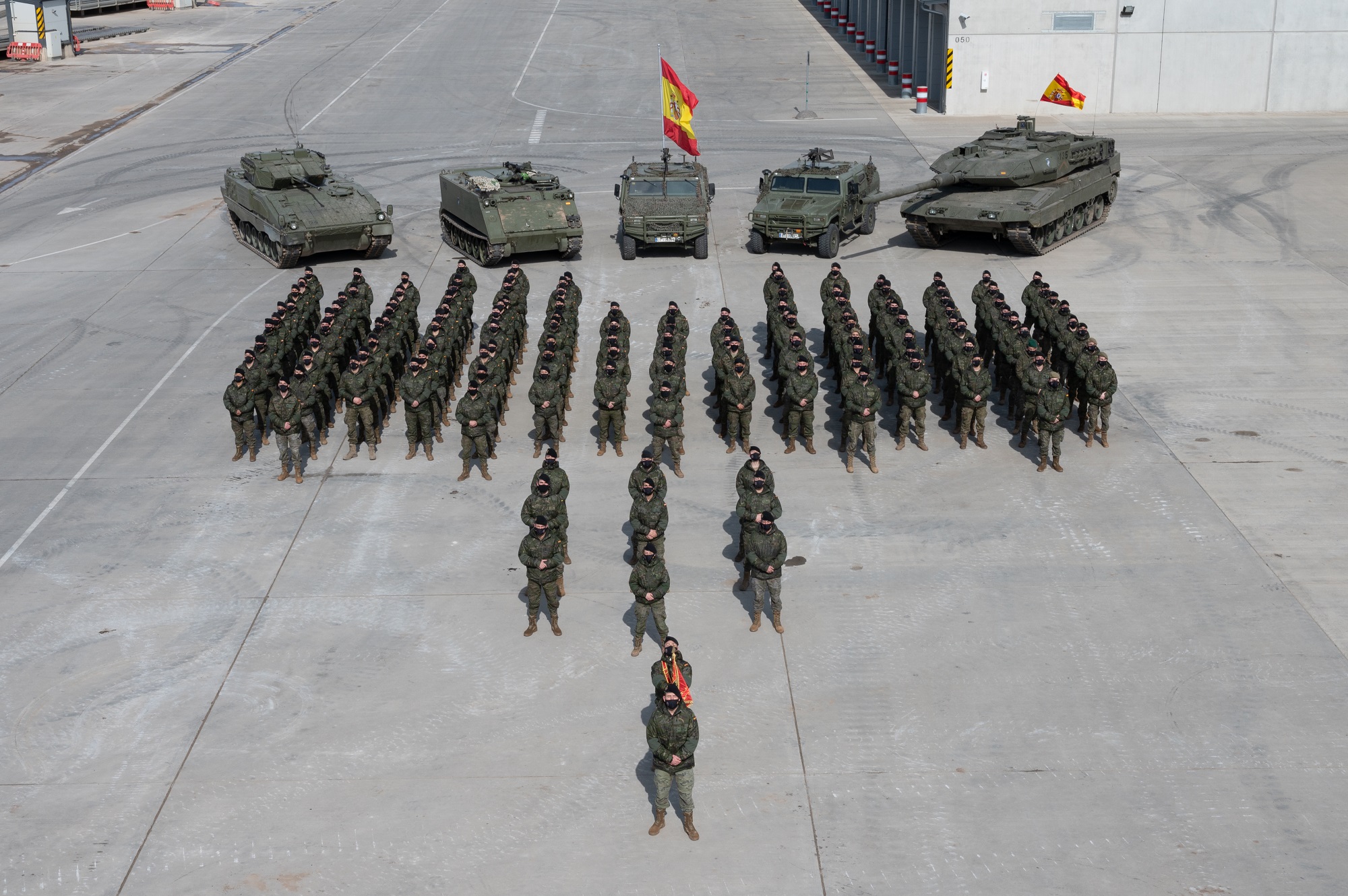 Foto de grupo del Batallón español