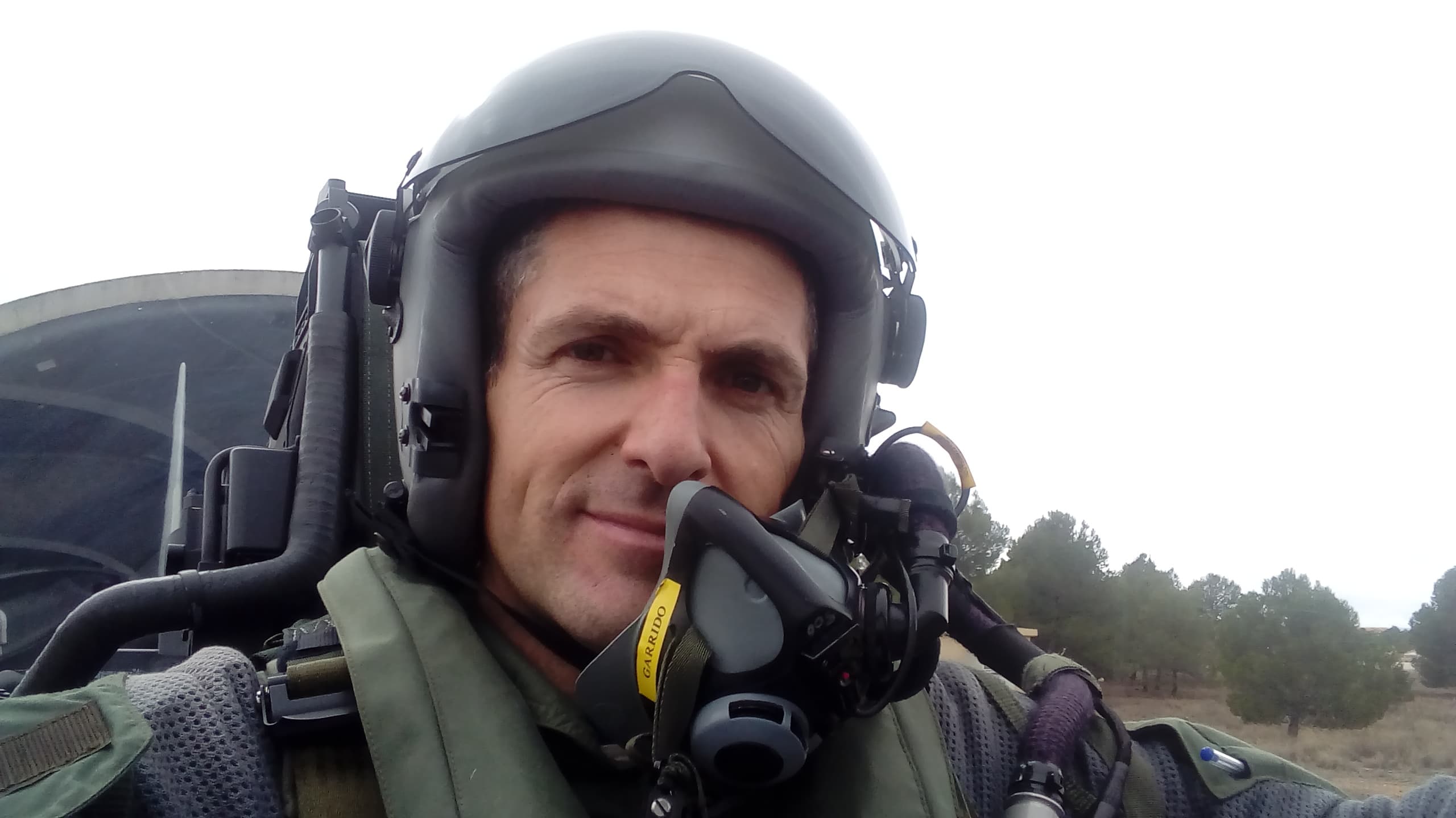 Teniente coronel Garrido en uno de los Eurofighter