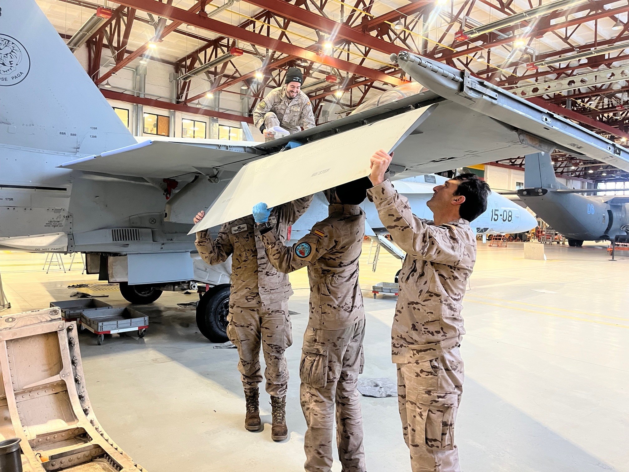 Inspección del caza F18M