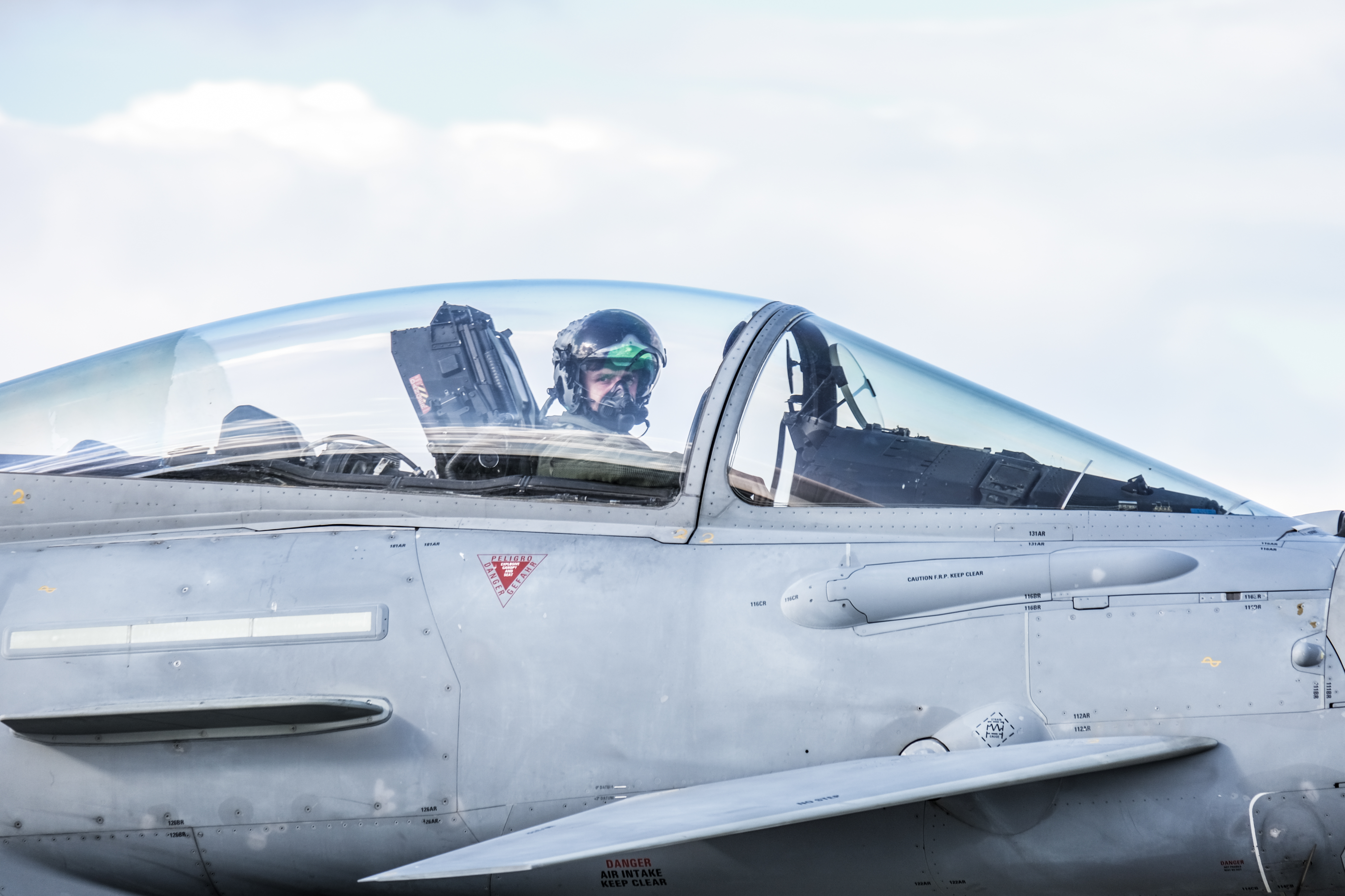 Piloto de Eurofighter en cabina