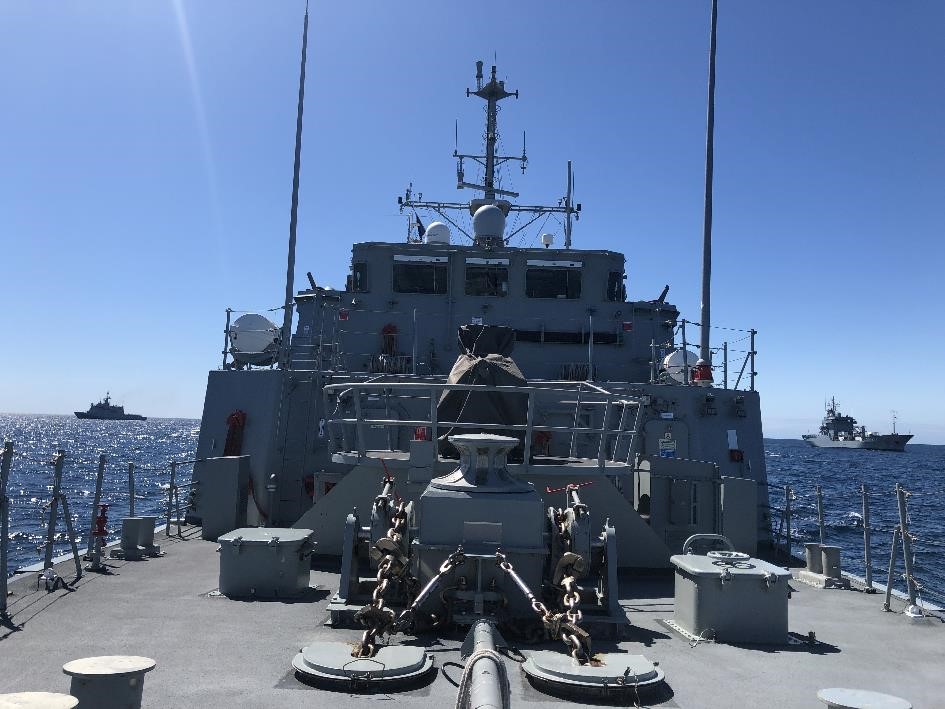 Los buques cazaminas de la OTAN se encuentran en la mar con el ‘Tornado’ español