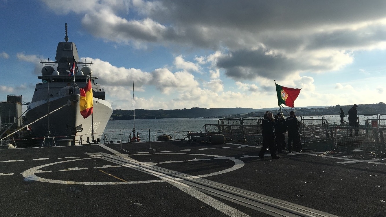 Fragata “Almirante Juan de Borbón” en el puerto de Plymouth (Reino Unido)