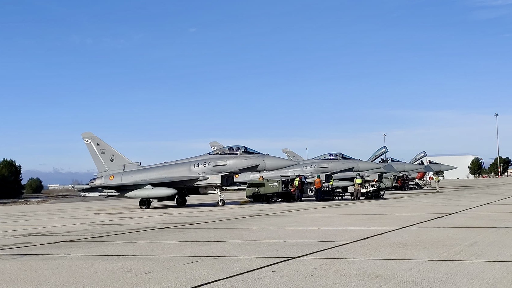 Los tres Eurofighters del Ala 14