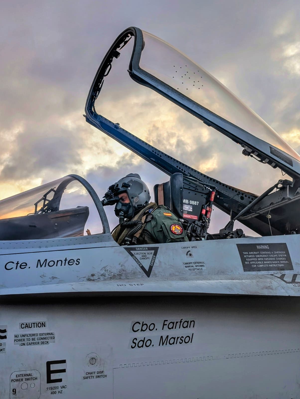 Piloto del DAT Ámbar durante la puesta en marcha para la FDO