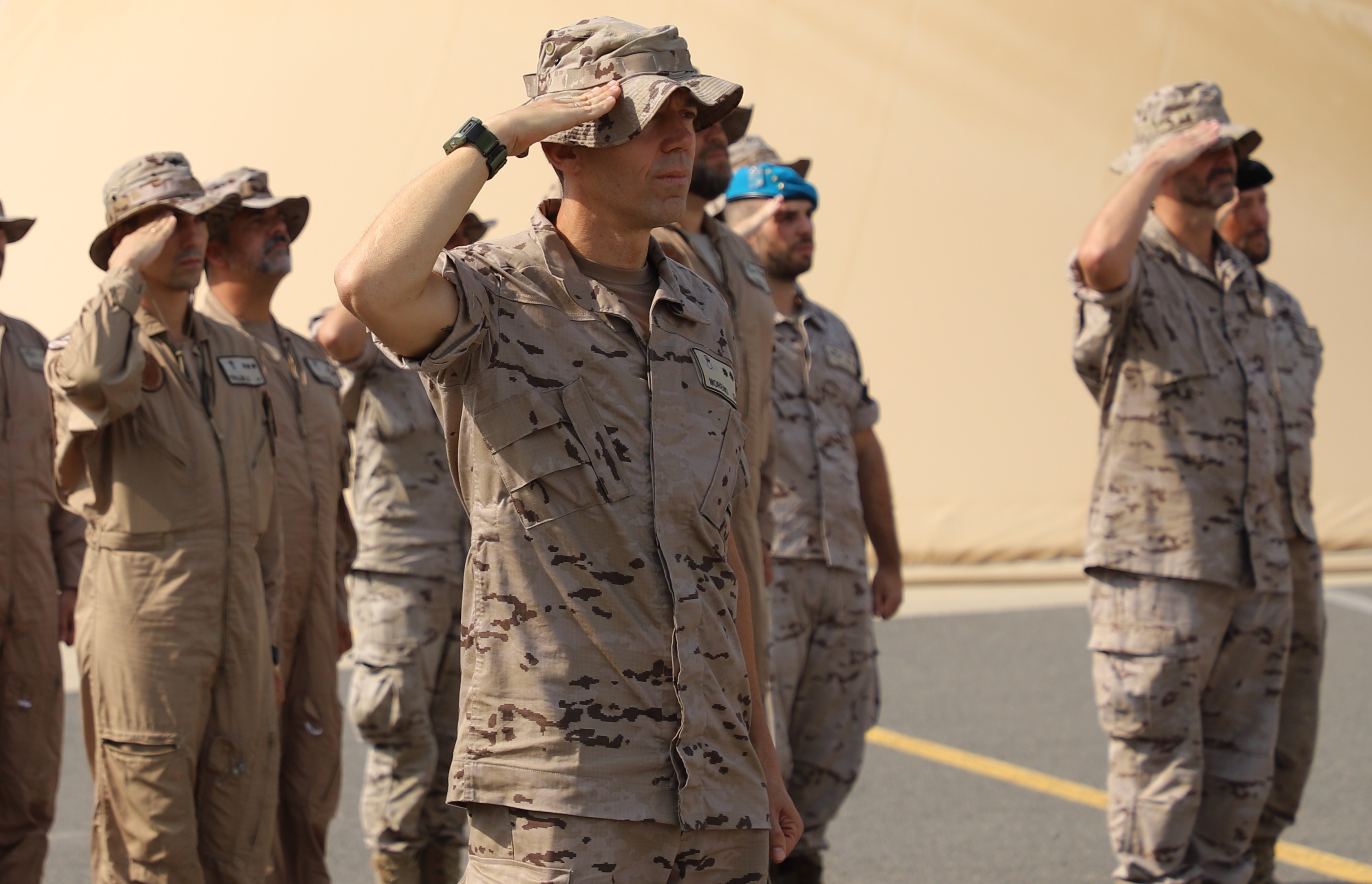 El teniente coronel en una formación
