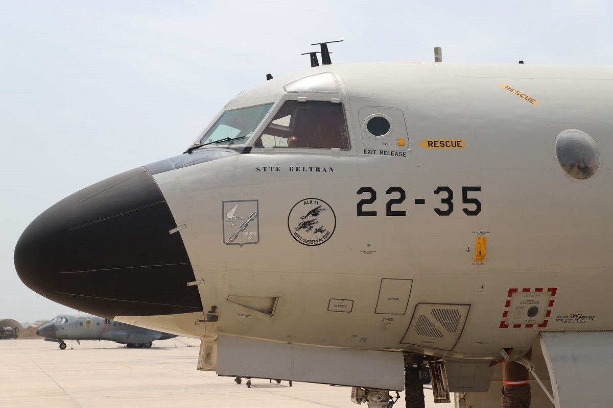El avión P-3 en la base de Yibuti