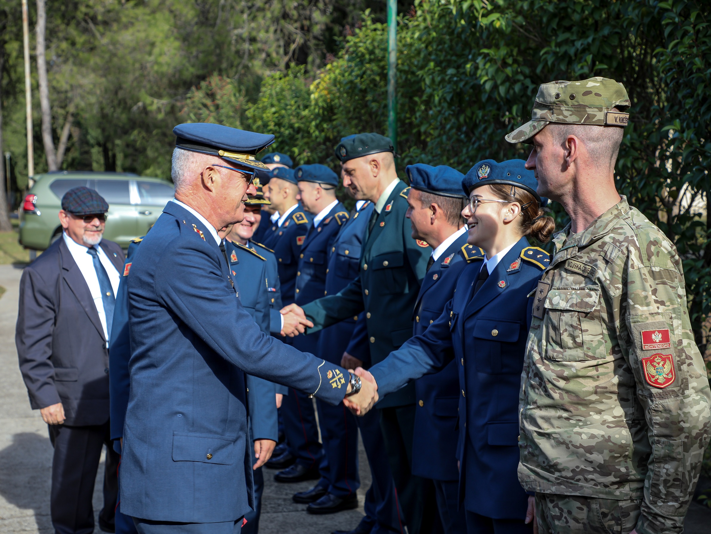 Recibimiento en el Ministerio de Defensa de Montenegro