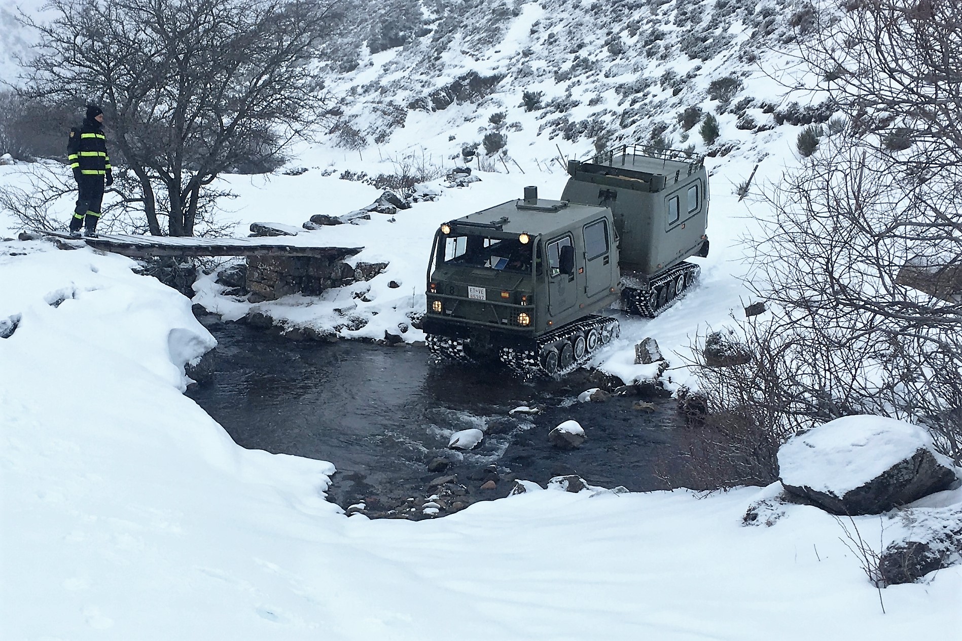 El  BIEM V despliega 450 militares y 120 vehículos para realizar un ejercicio avanzado de tormentas invernales severas