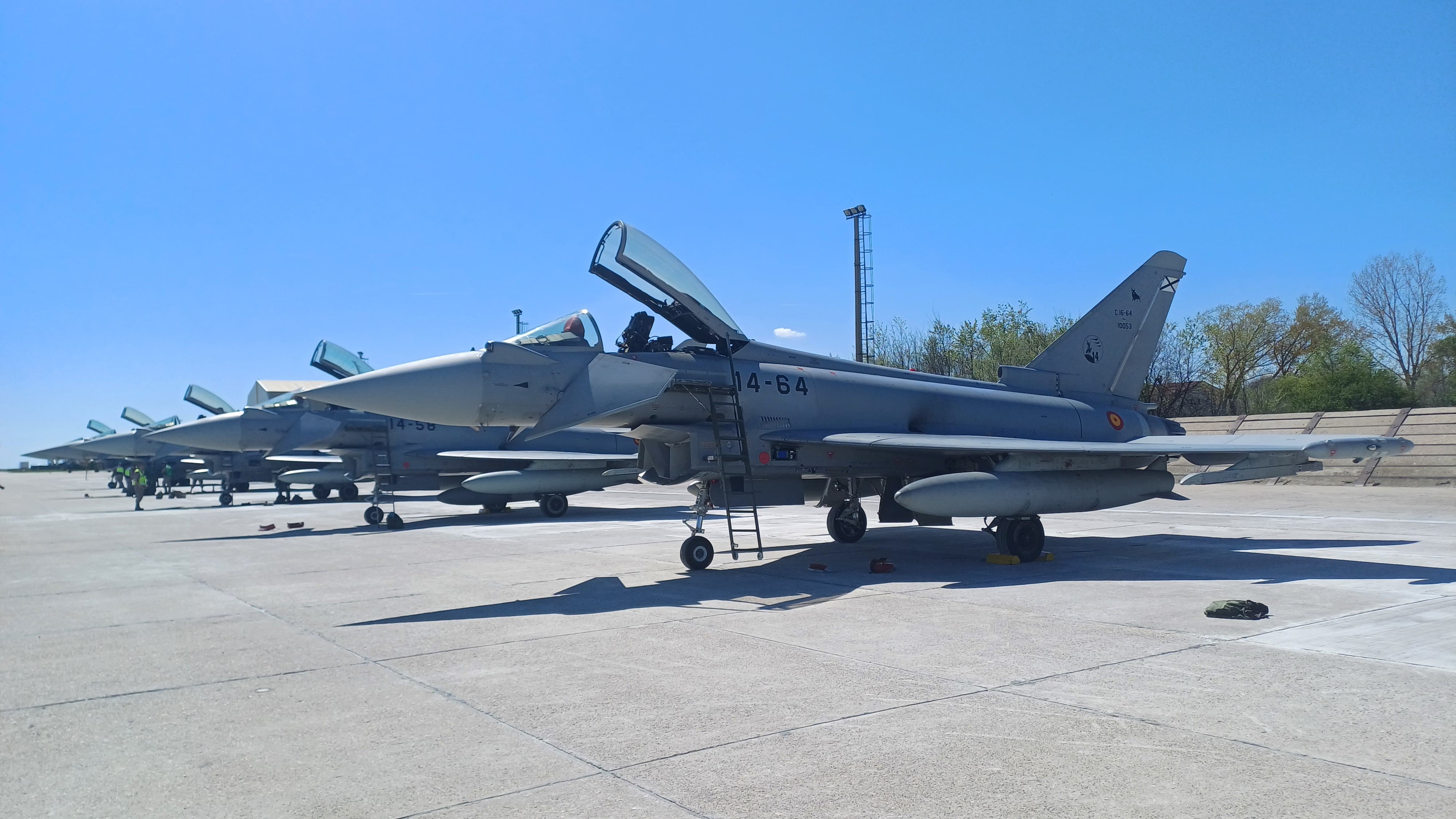 Eurofighter del Ala 14 en la Base Aérea Mihail Kogalniceanu