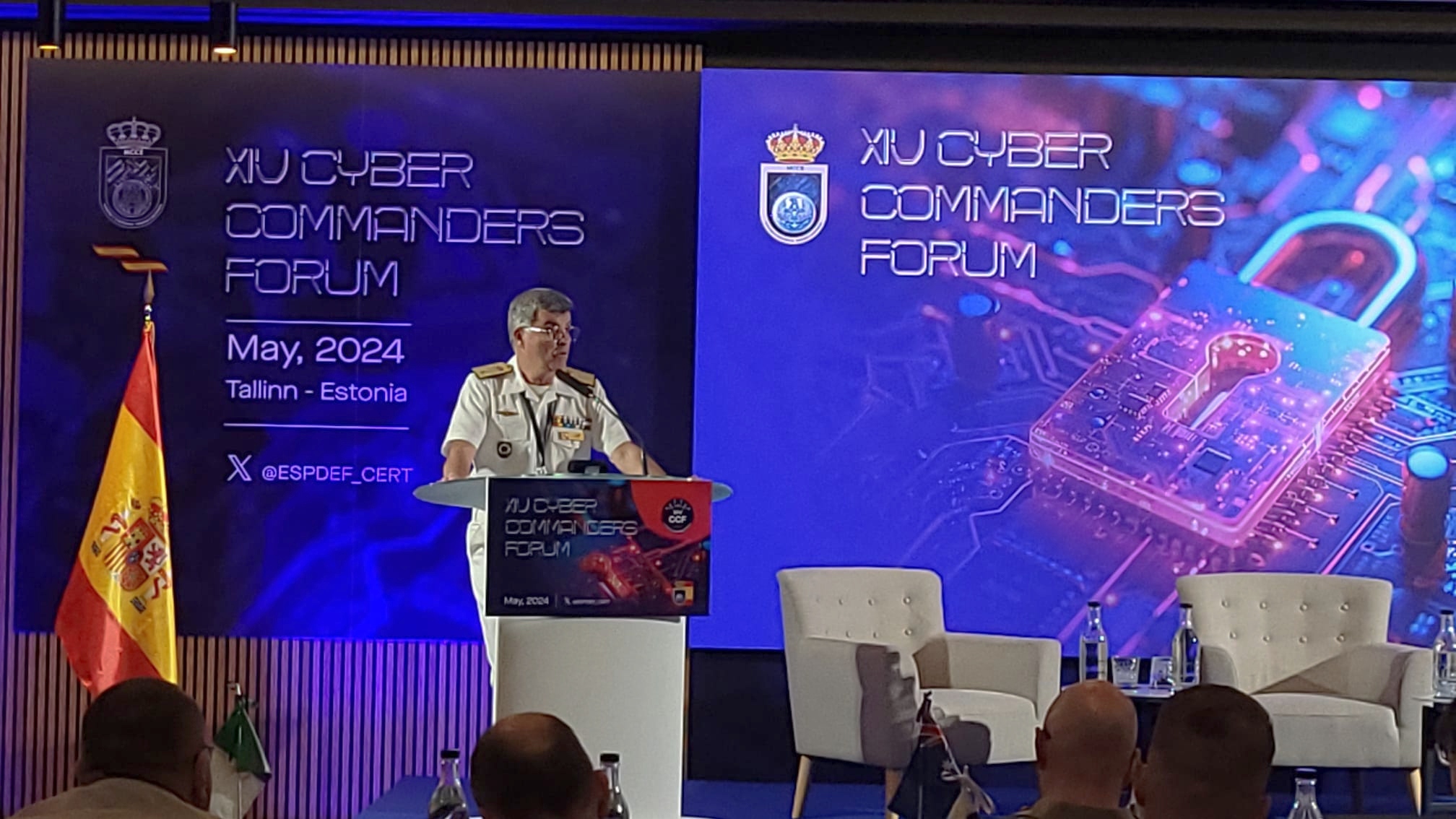 Vice-Admiral Javier Roca at the closing ceremony