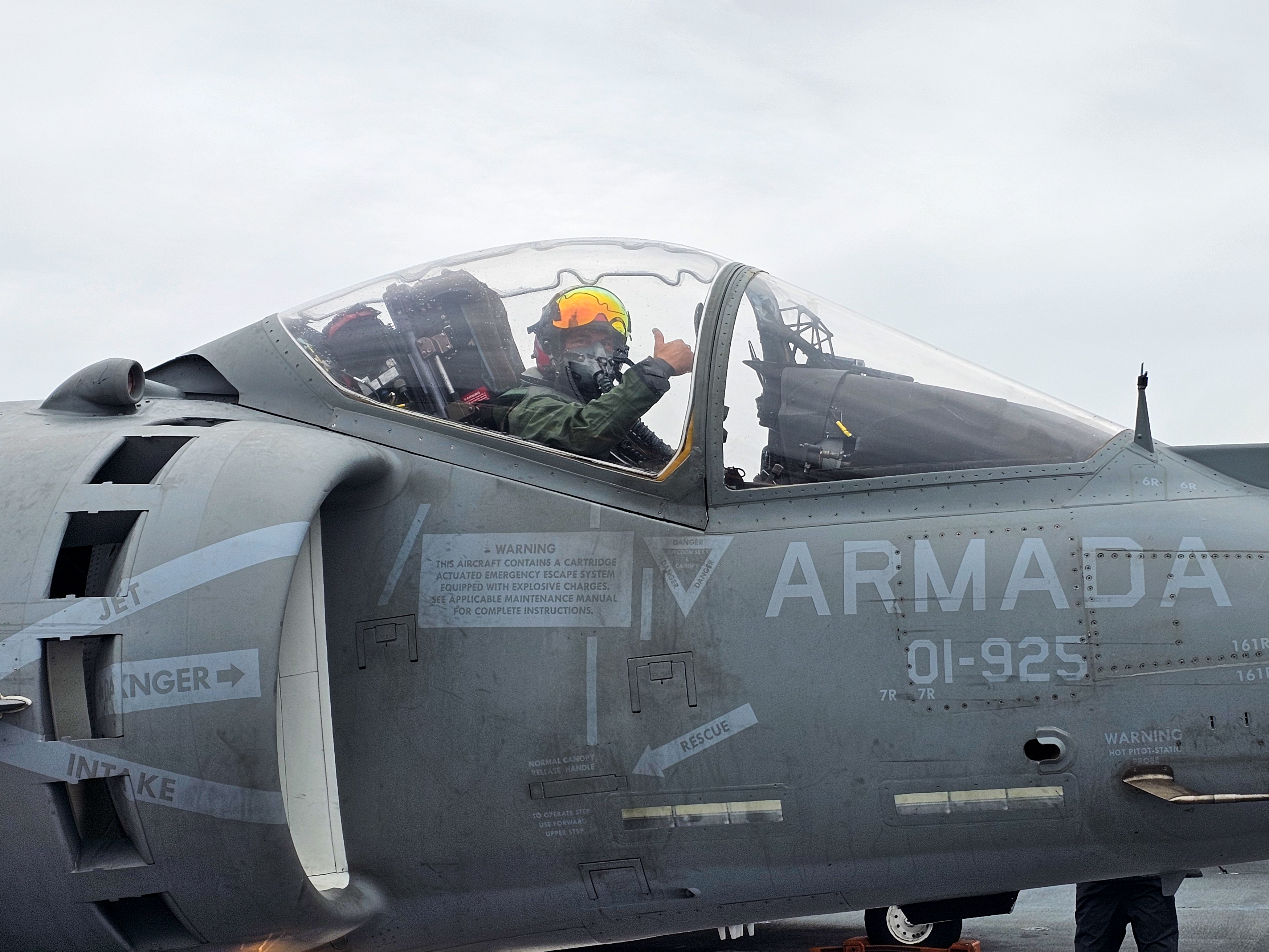 Harrier en cubierta del ' Juan Carlos I'