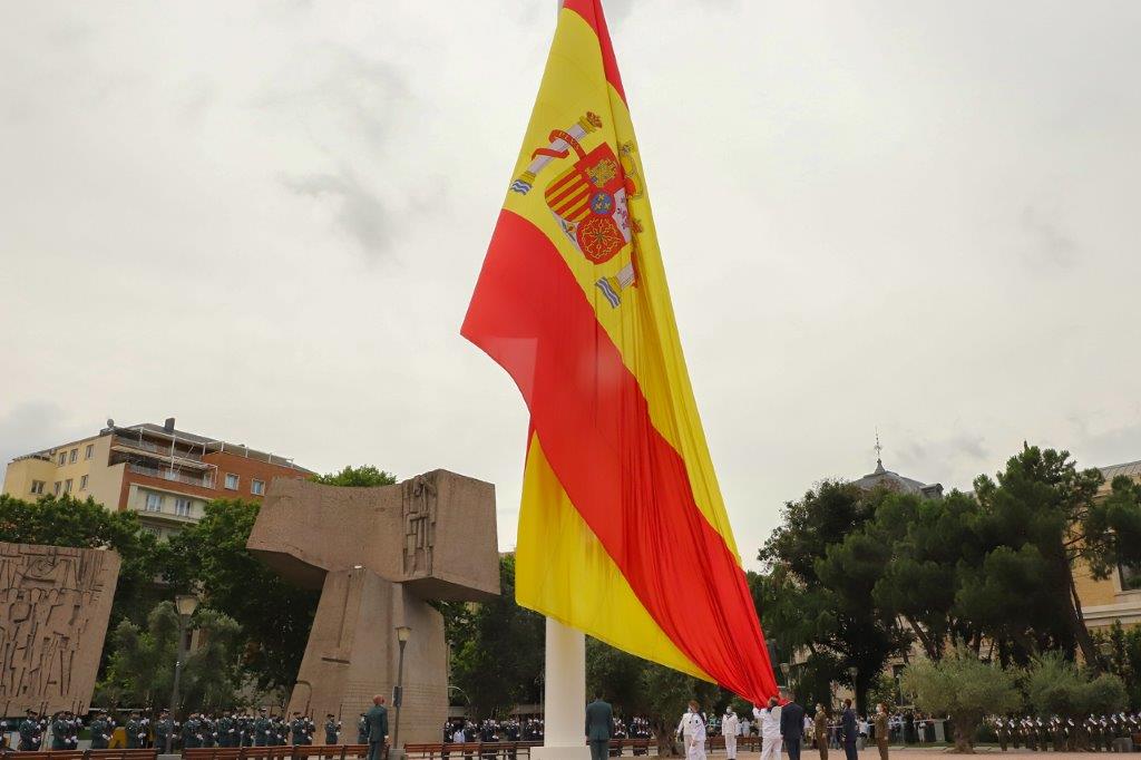 The Spanish flag while raised