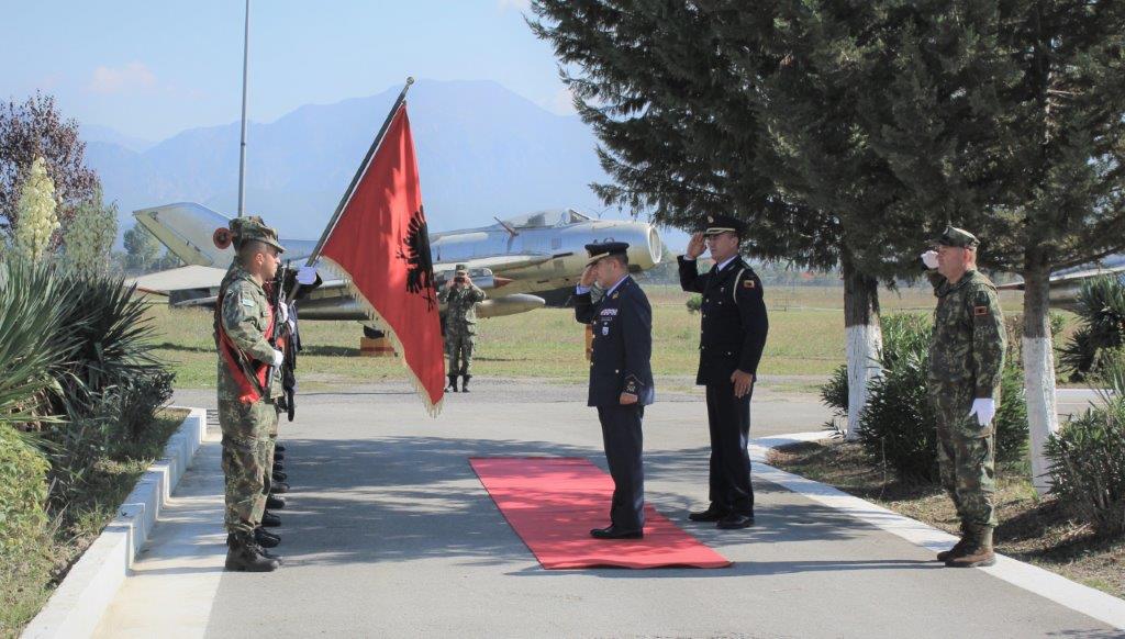 Honours to the CAOC TJ Commander on his arrival at the Albanian Air Force Headquarters