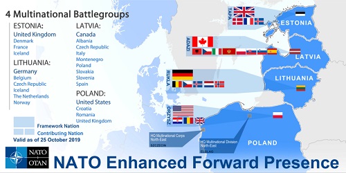 NATO's eFP deployment map