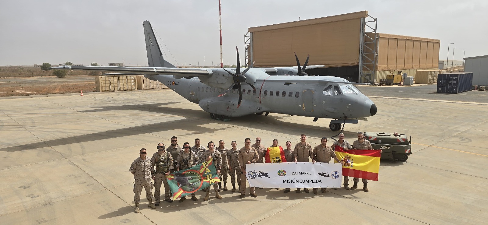 Members of the DAT Marfil after the completion of the last mission of the T-2