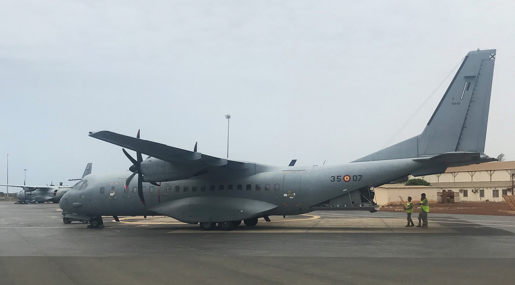 the new T-21 after landing in Dakar