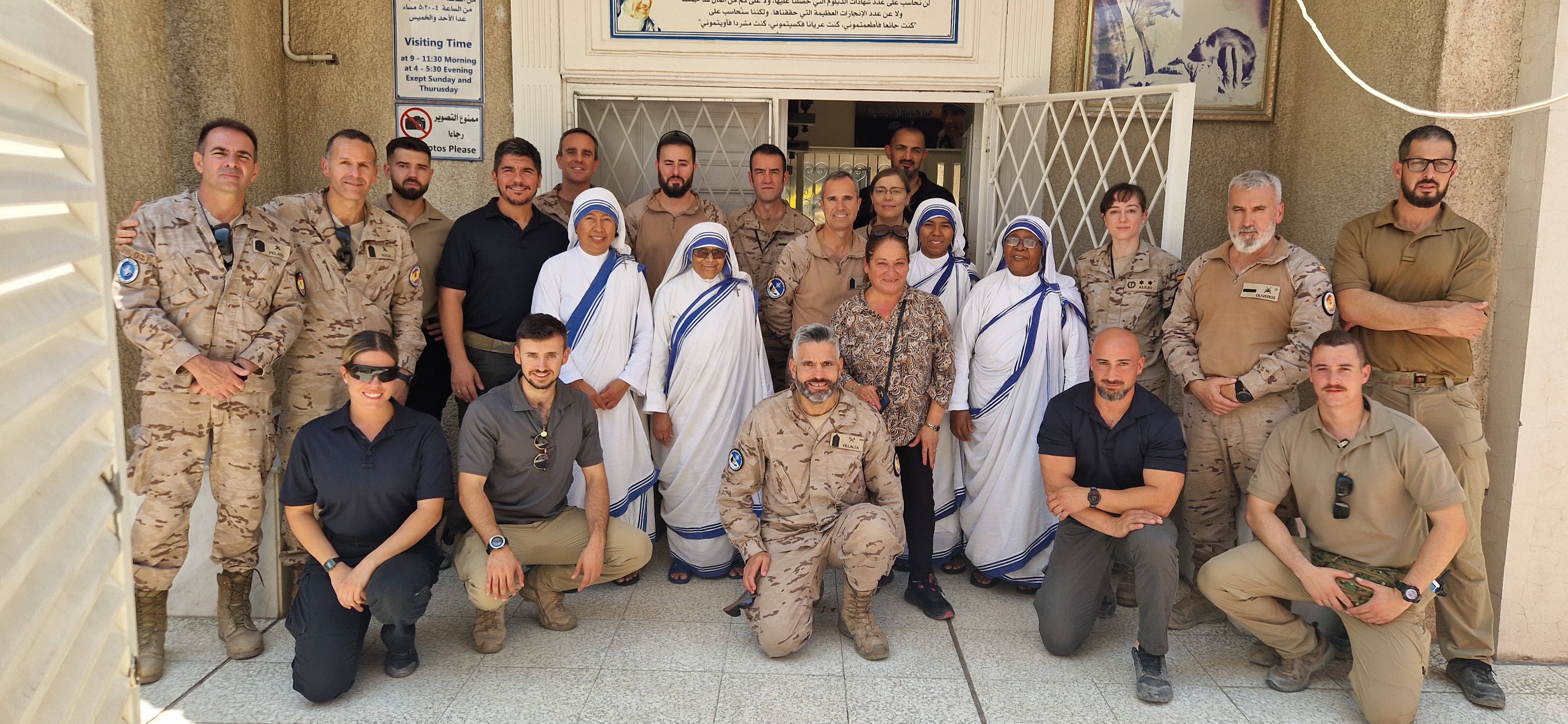 Spanish military personnel with the Missionaries of Charity