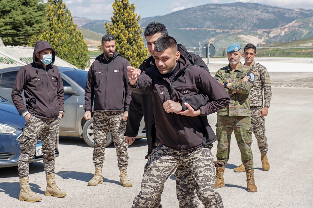 Lebanese police during a training session