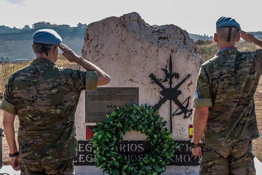 Monolith in memory of Lance Corporal Ospina