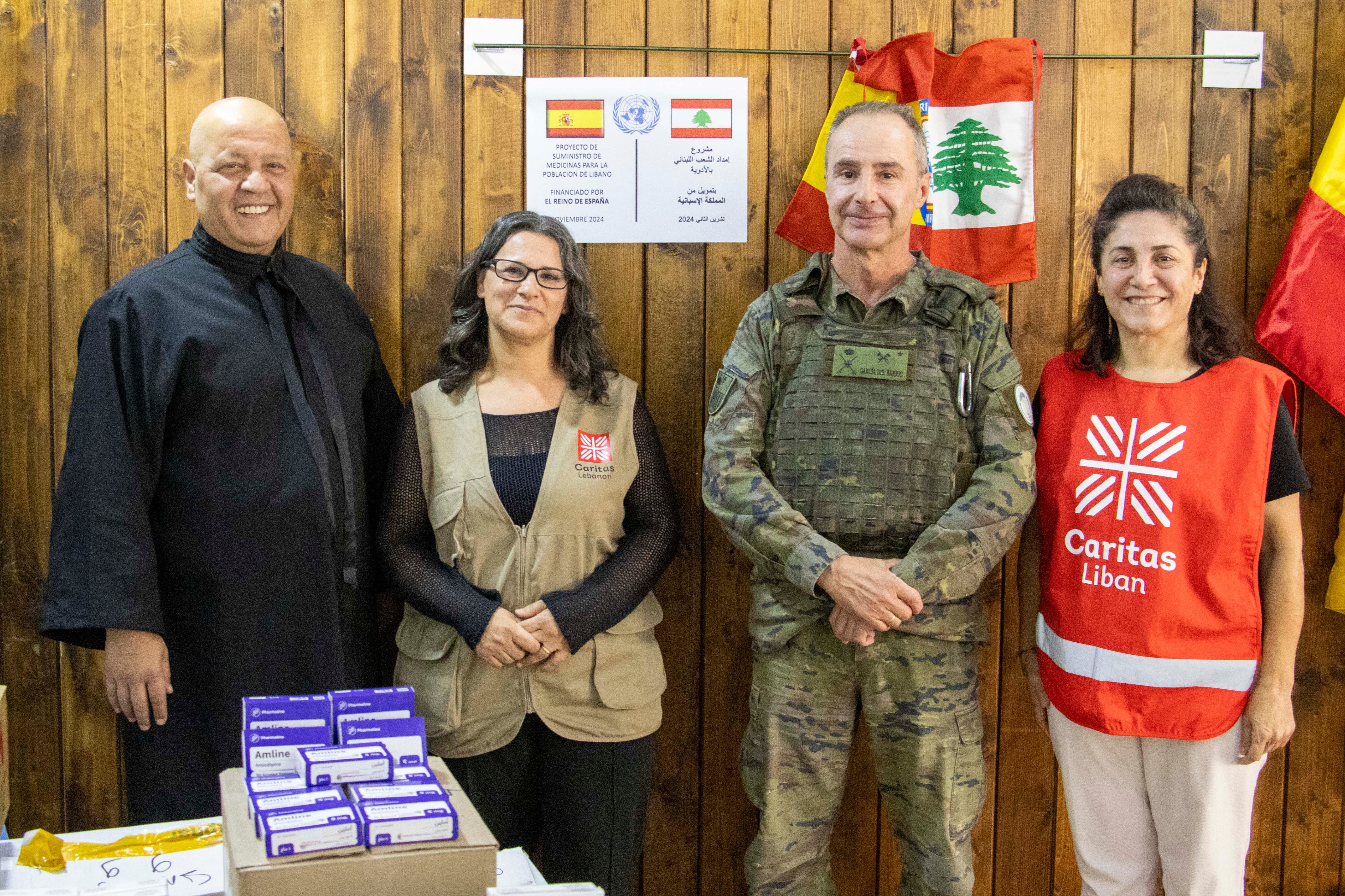 Caritas Kleyaa representatives with UNIFIL Sector East commander General Guillermo Garcia del Barrio