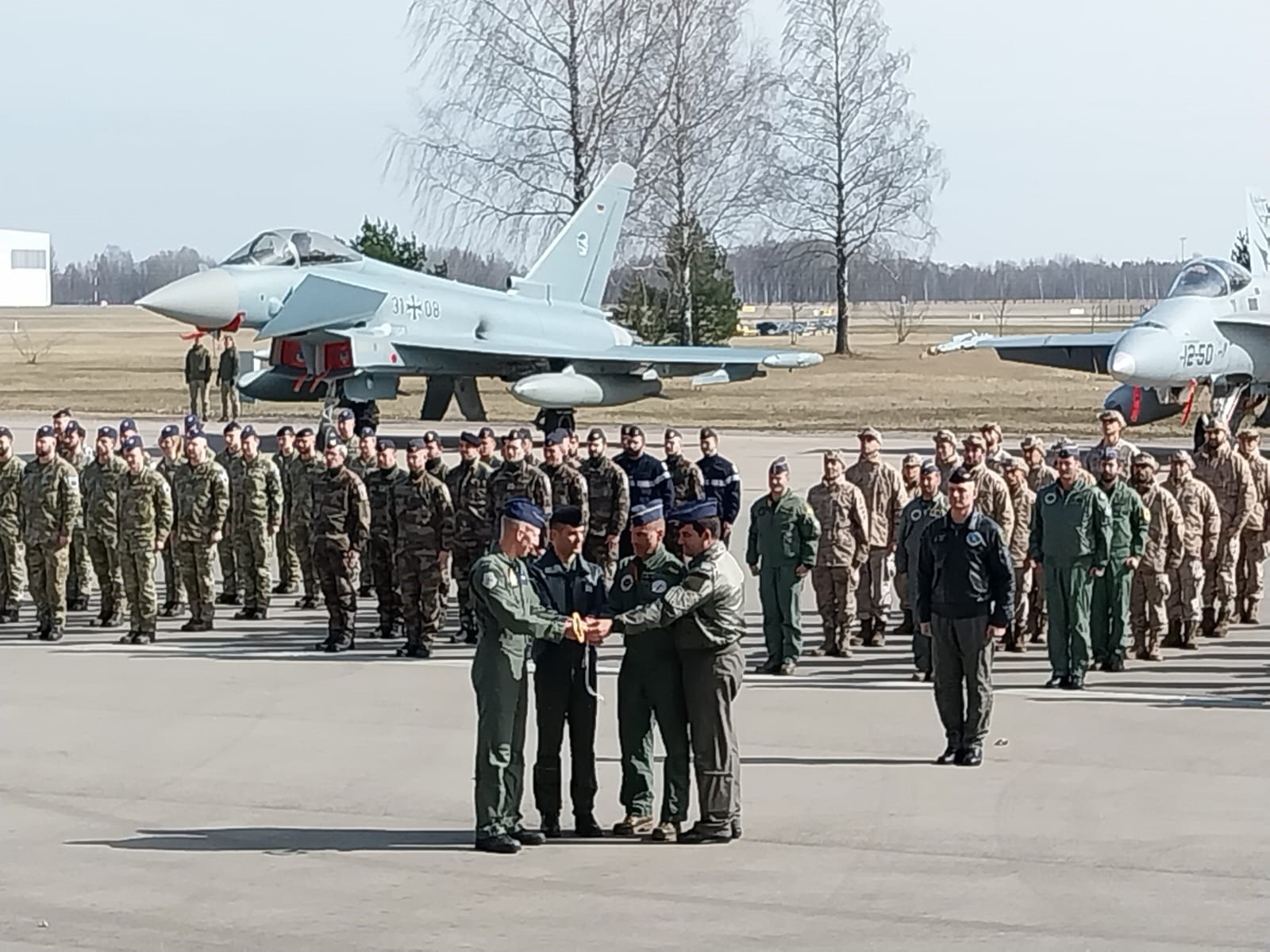 Handing over the airspace key of the Baltic States.