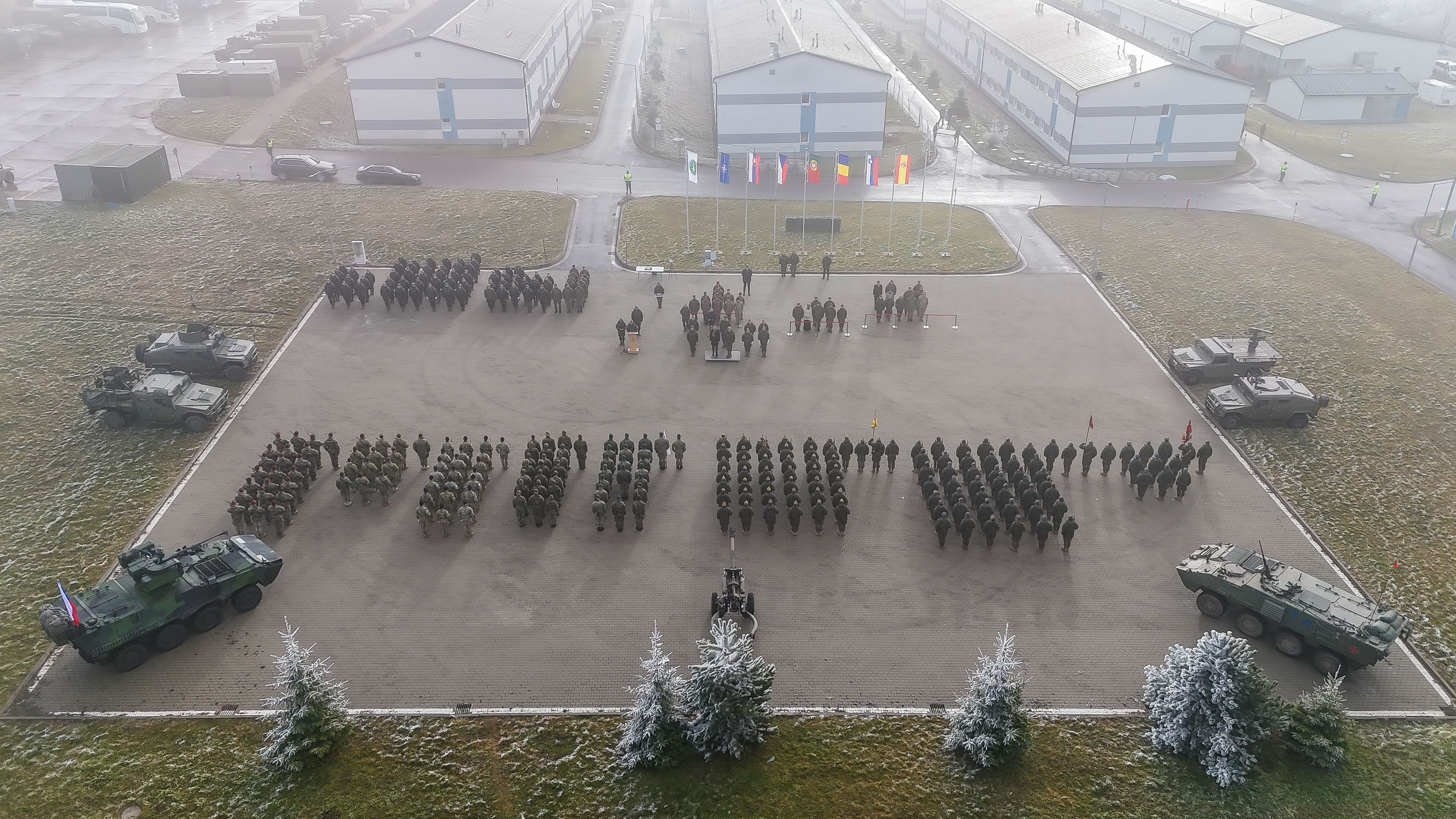 General view of the handover ceremony in Lest