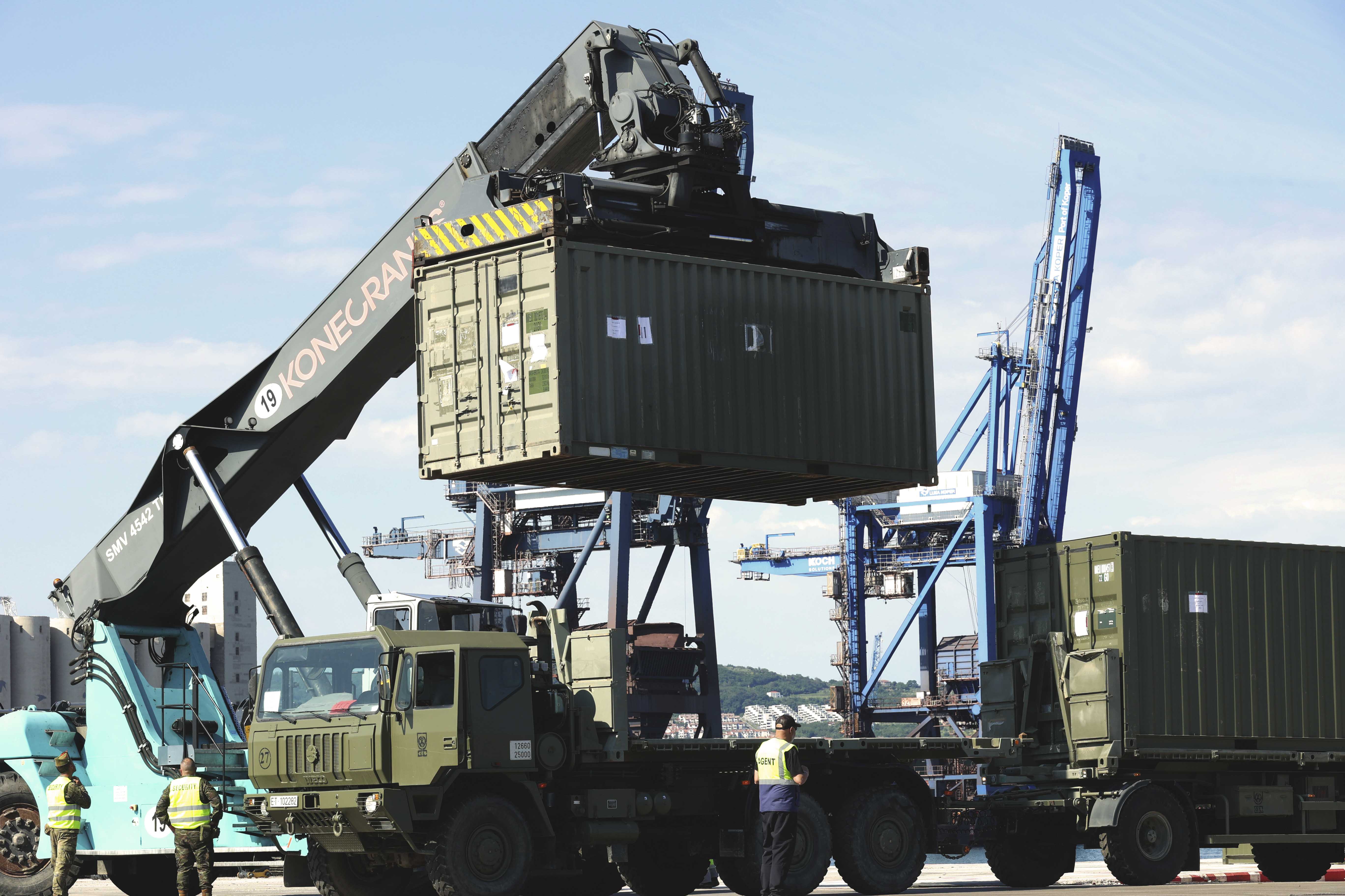Loading of containers at the port of Koper