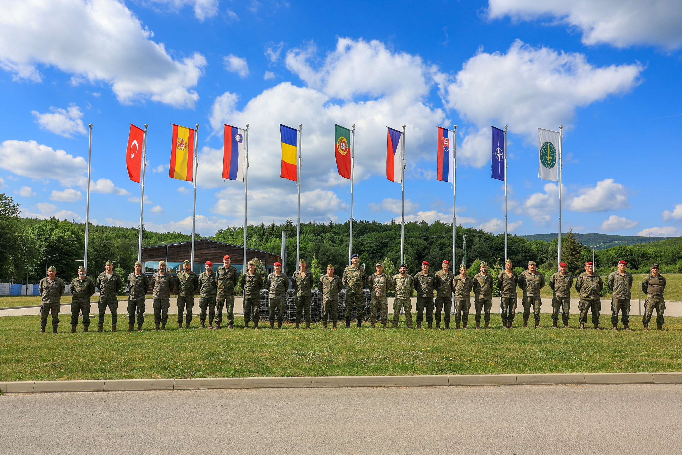 Personnel involved in the verification process at the Plaza de las Banderas in Camp Slavia I