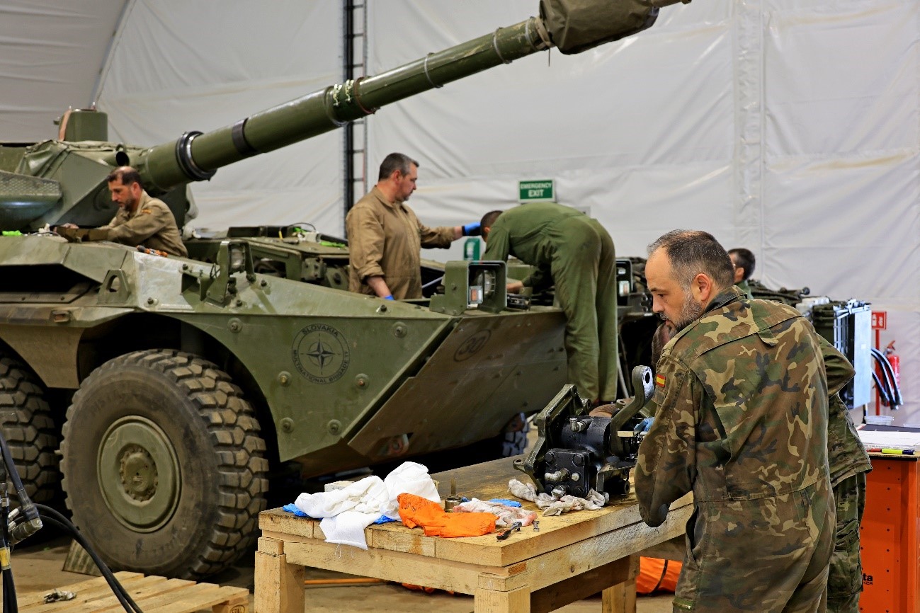 Technical maintenance personnel at work