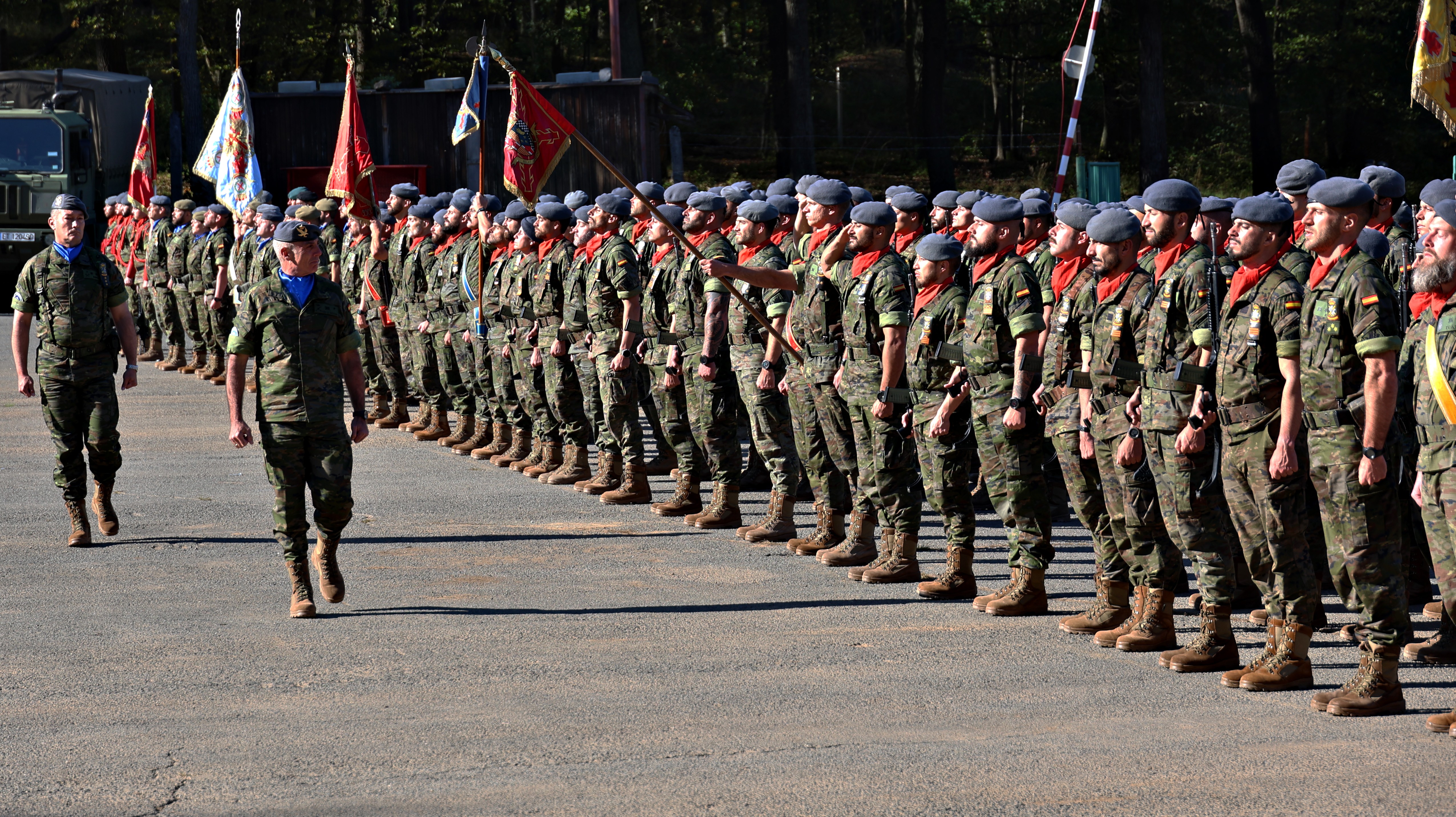 General Pardo de Santayana reviews the troops