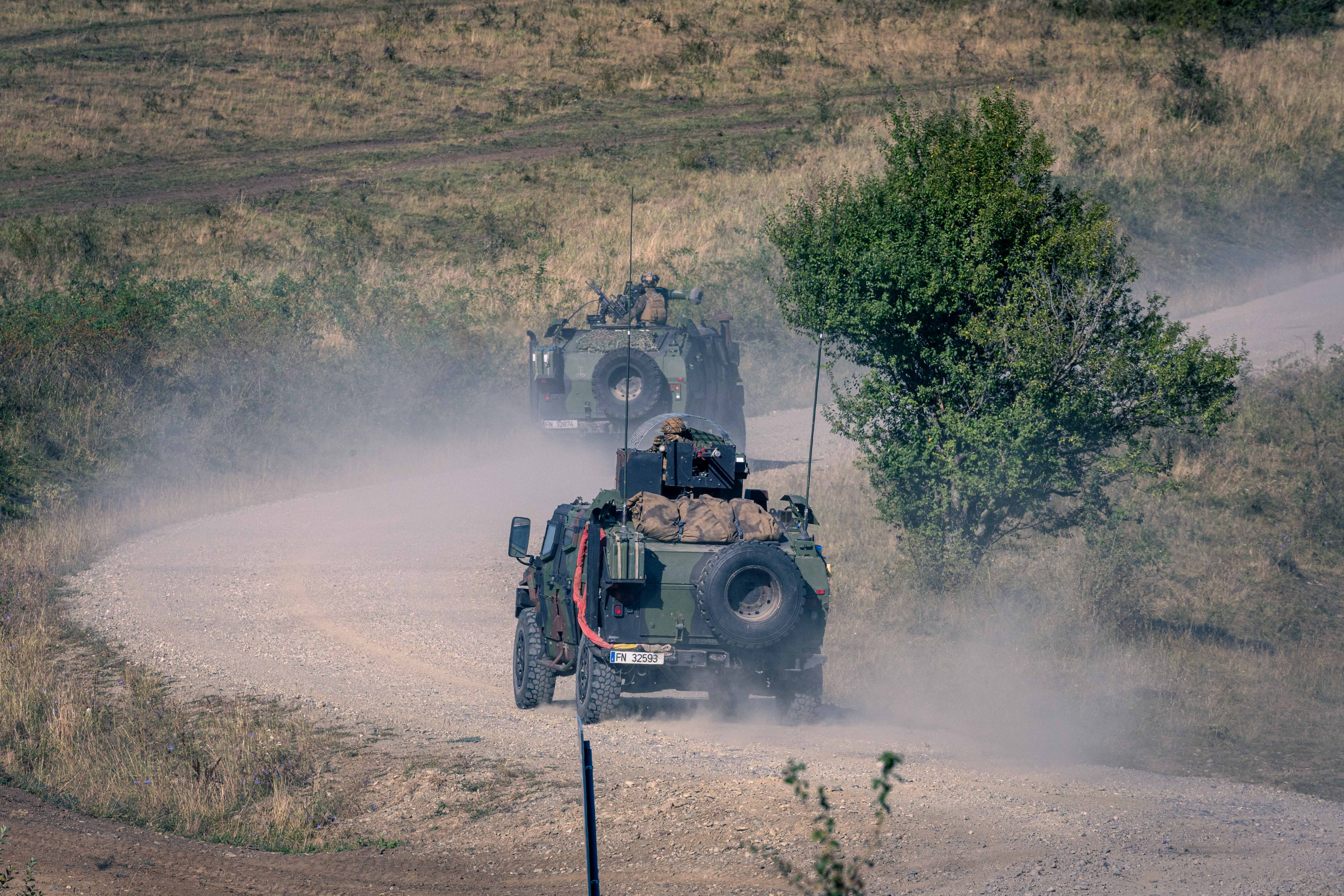 VAMTAC advancing down an approach road