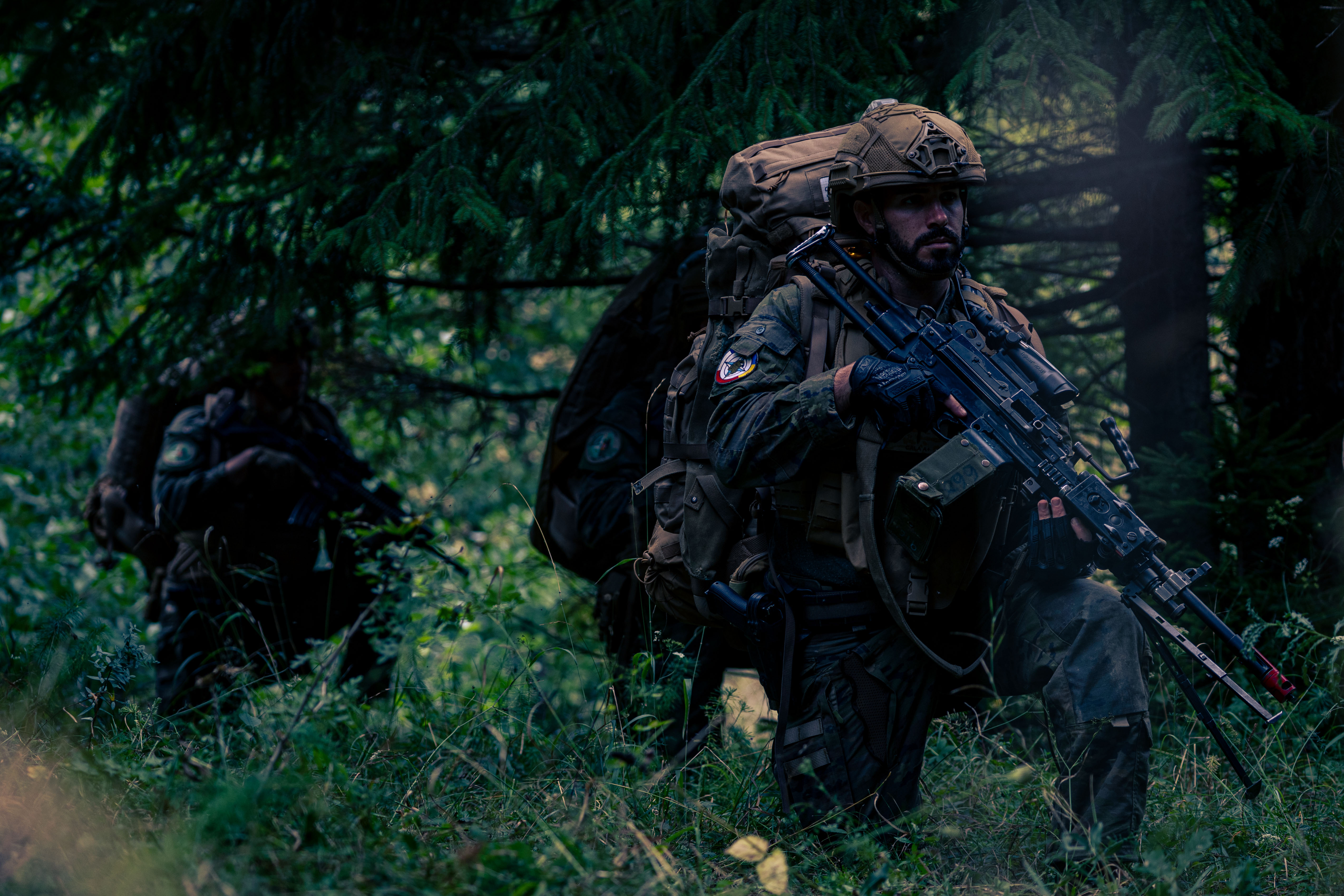 Front line of the section taking a break