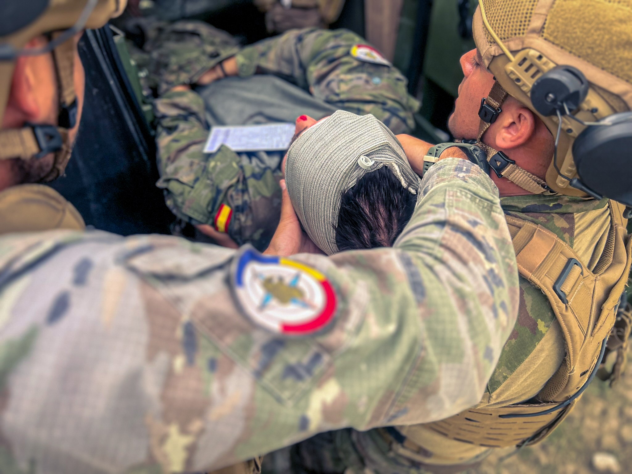 Casualty extraction in a VAMTAC armoured vehicle