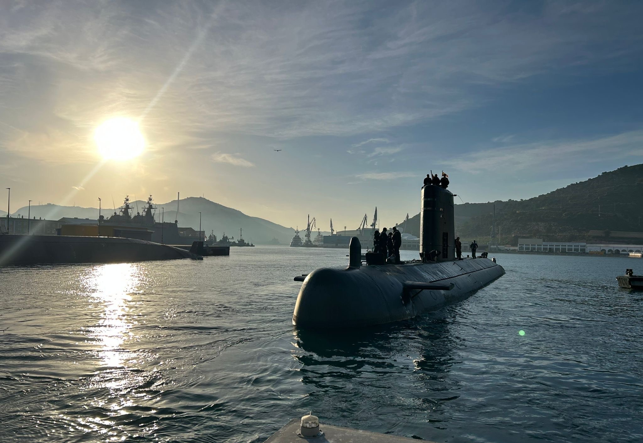 Submarine Galerna (S-71) leaving the Cartagena Naval Base