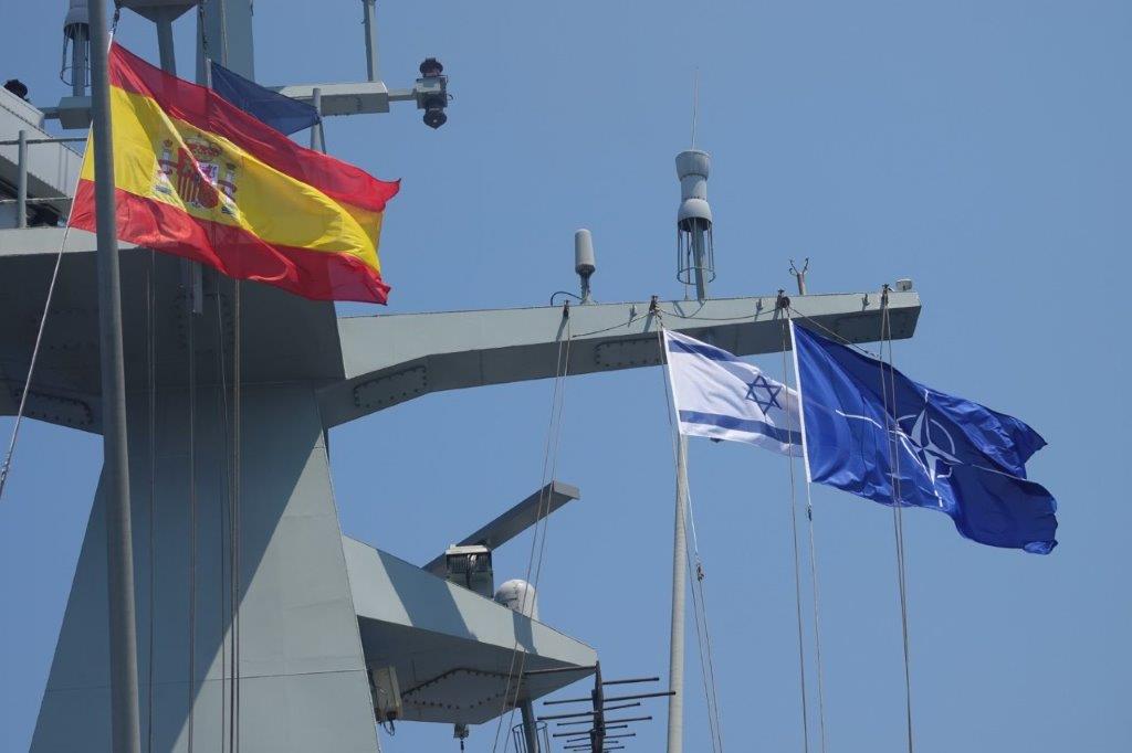 NATO, Israel and Spain flags