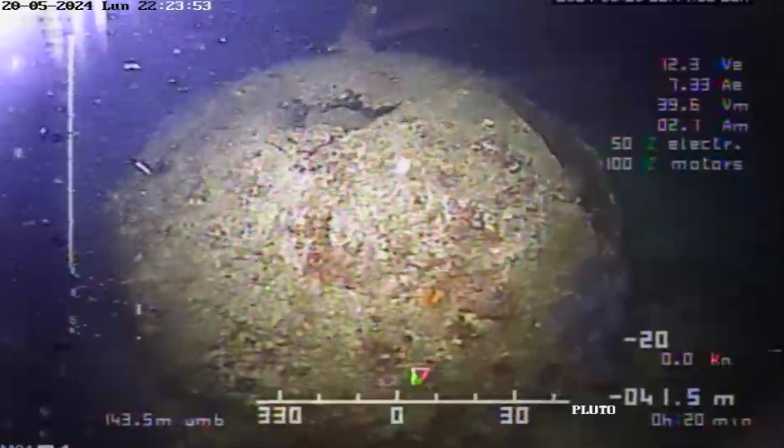 One of the WWII mines detected in the bay of Cagliari