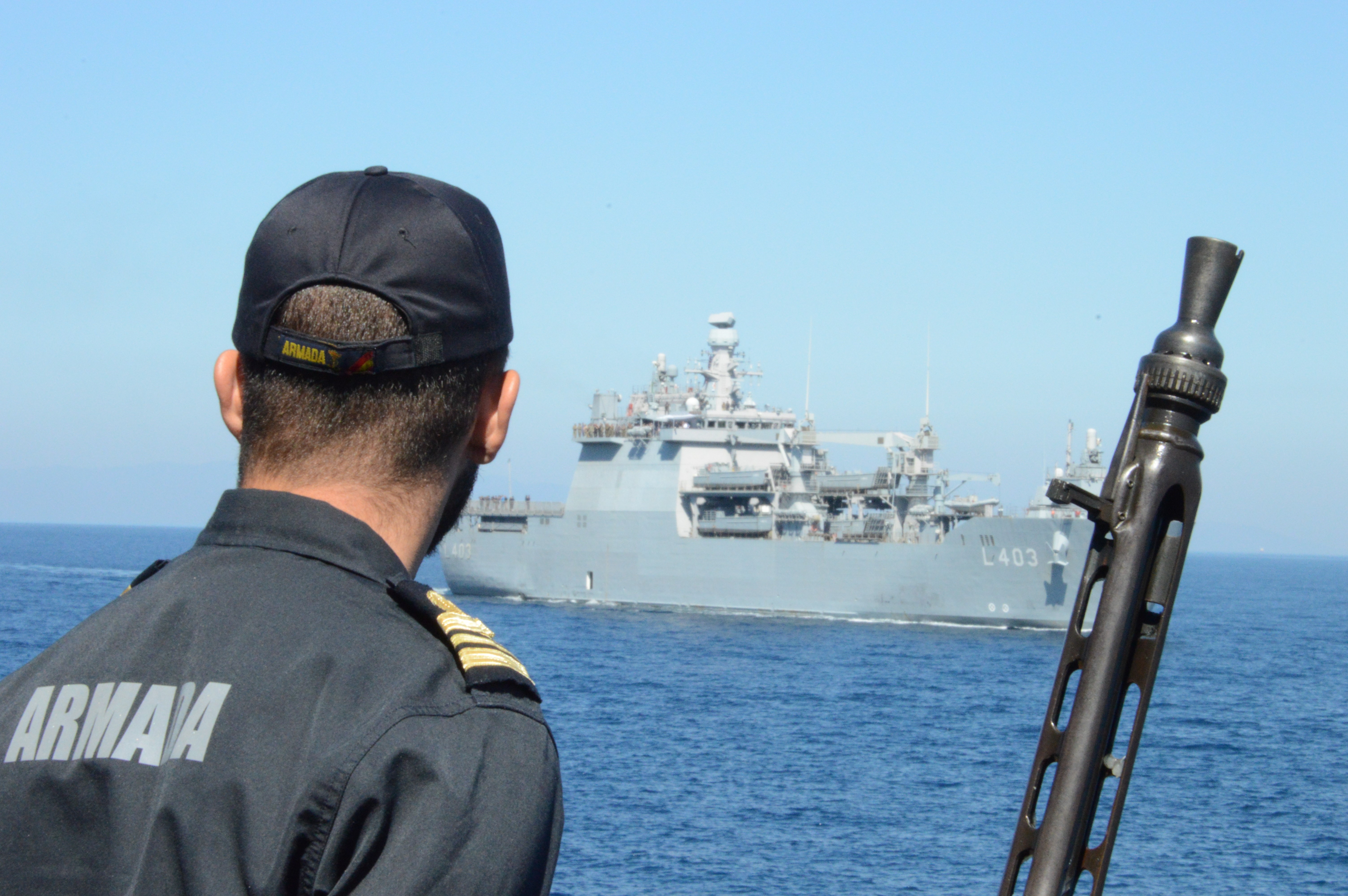 Commander of the ship prepared to honour the command ship