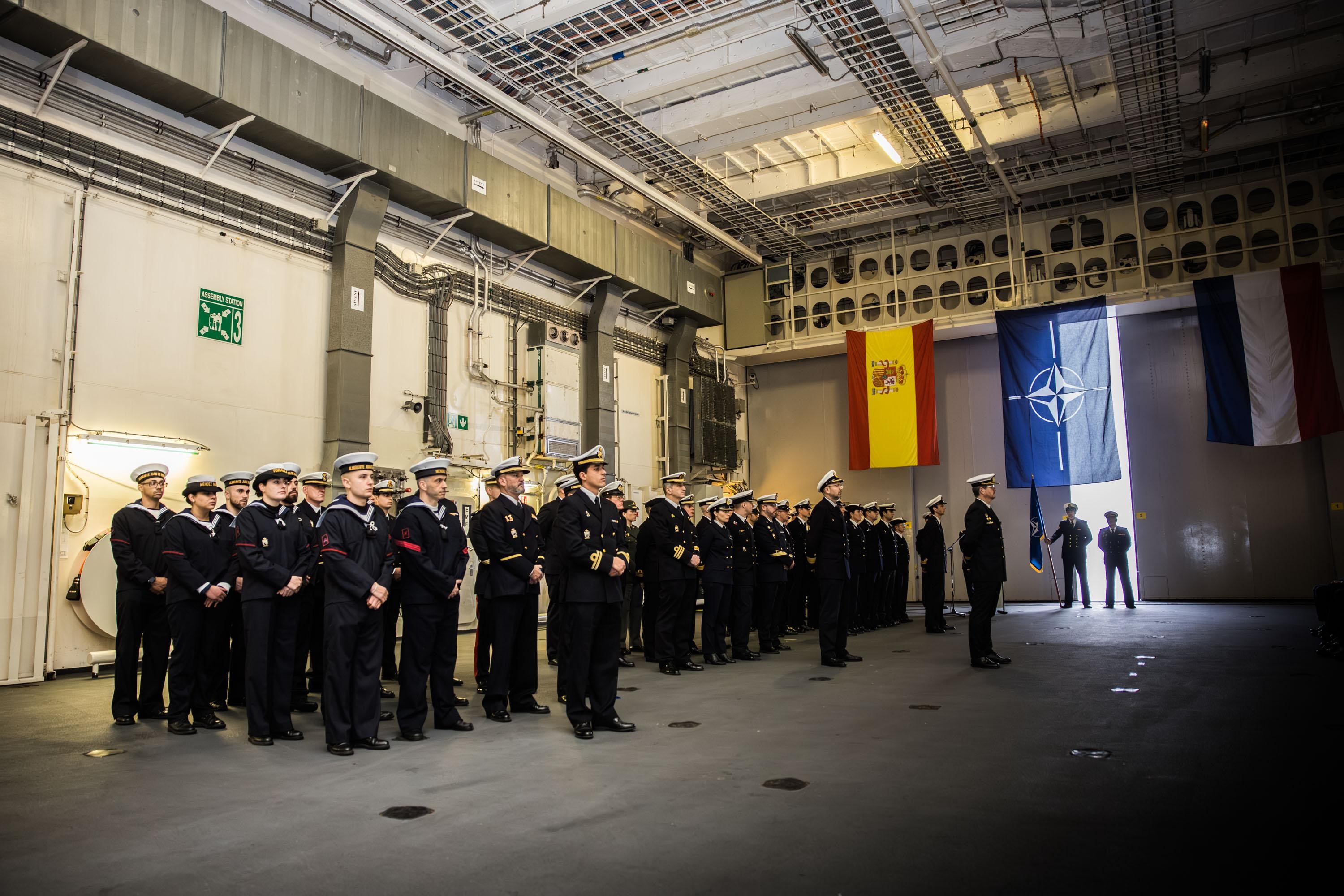 Formations during the handover ceremony