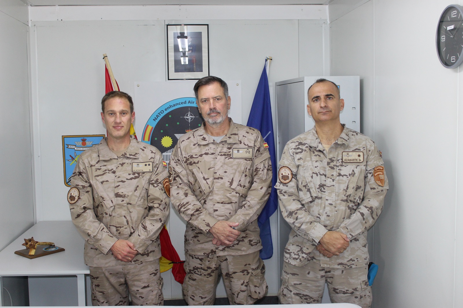 General Ortiz-Cañavate with Lieutenant Colonel Huerta and Major Azabarte