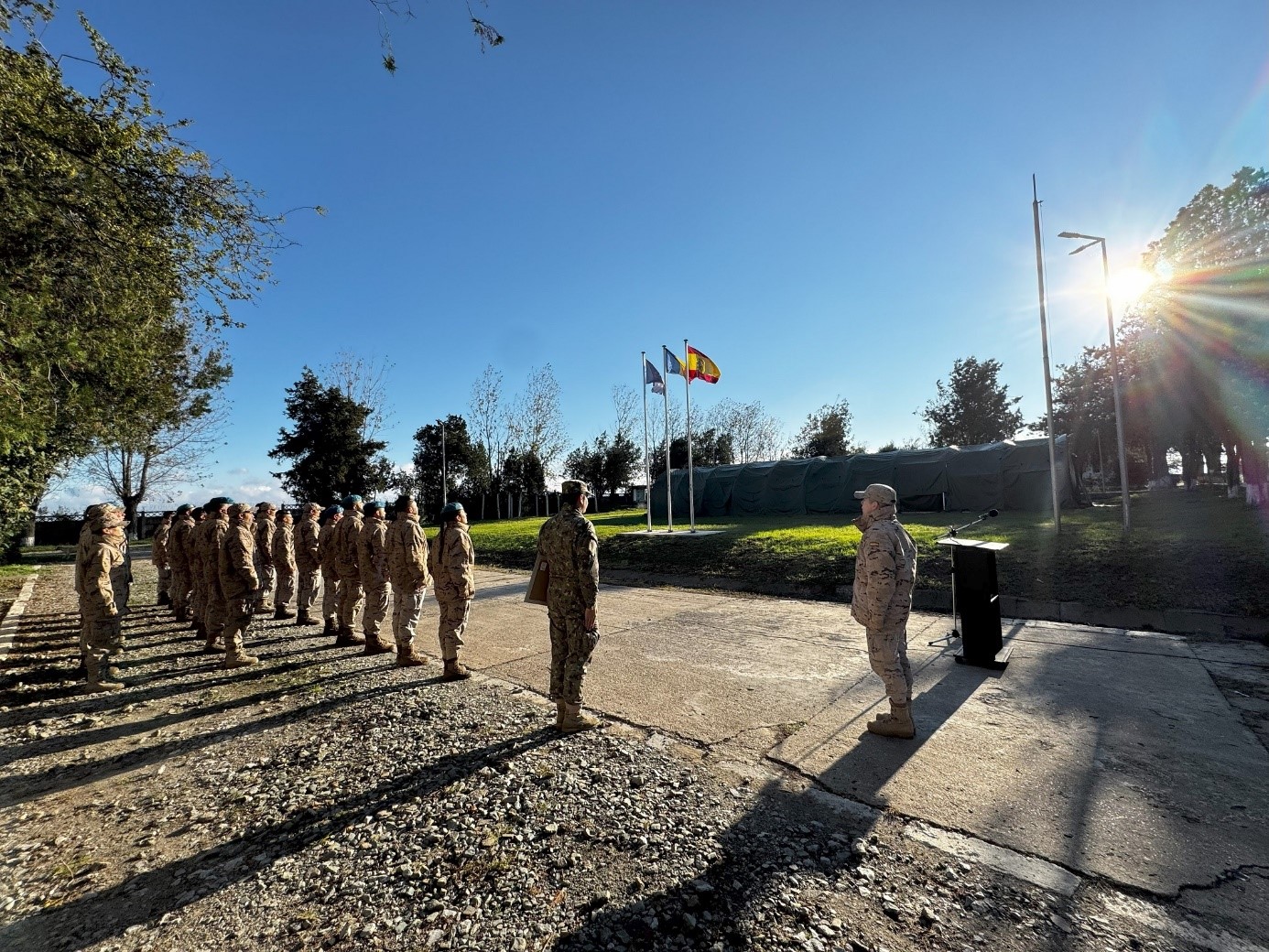 Forces at their posts in training