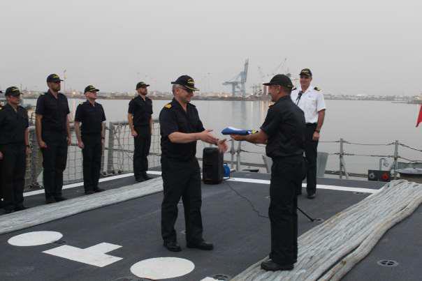 The 'Santa Maria' frigate takes over from 'Numancia' after  a four months tour within operation 'Atalanta'