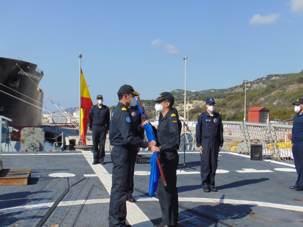 Capt. Mira hands over EU flag to Capt. Samaniego
