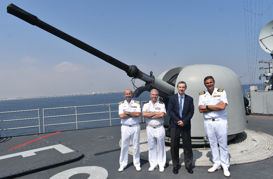 Force Commander, Ambassador, COS and the Commander on deck of the frigate