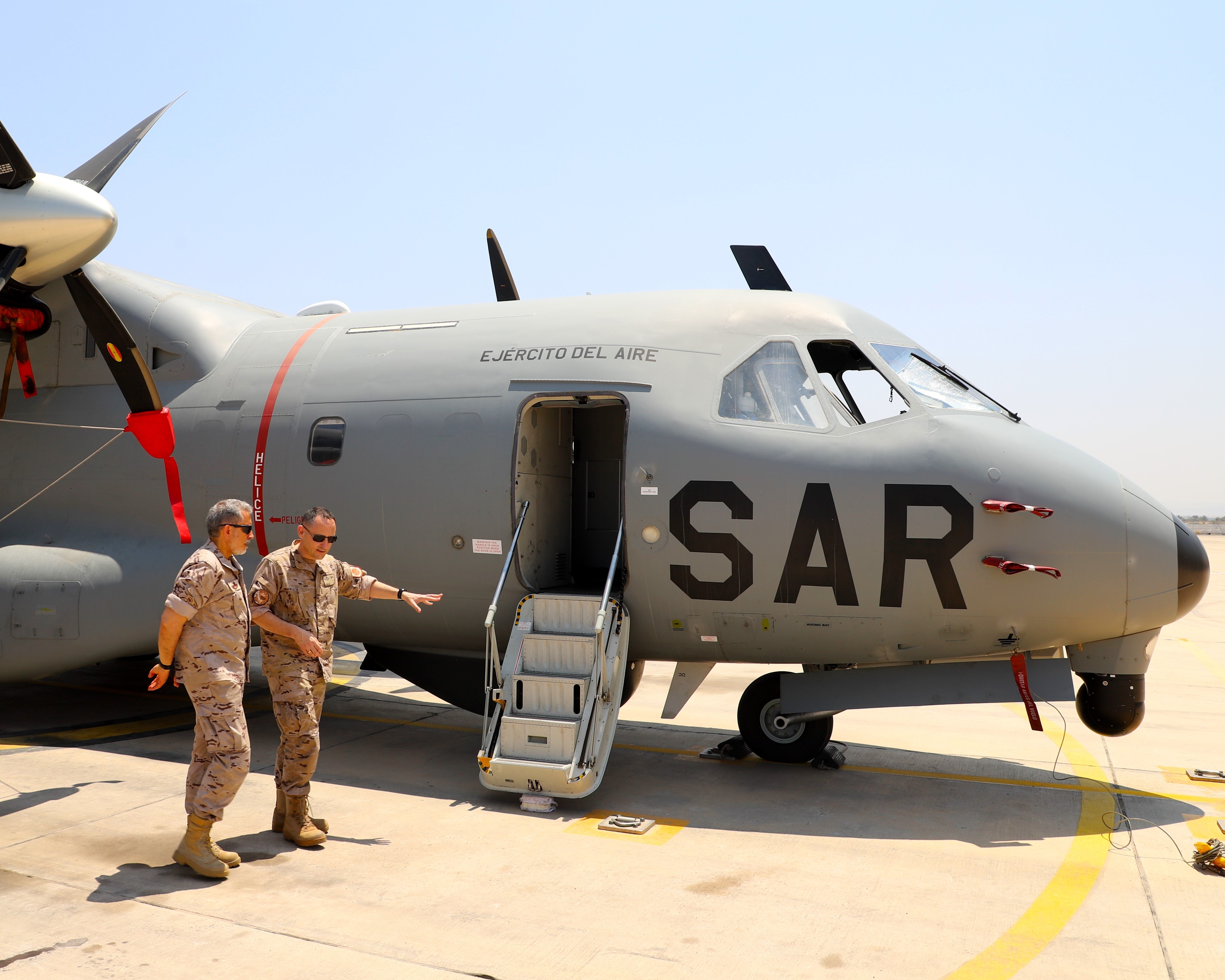 Lieutenant Colonel Linaje Inspects the D4 Aircraft