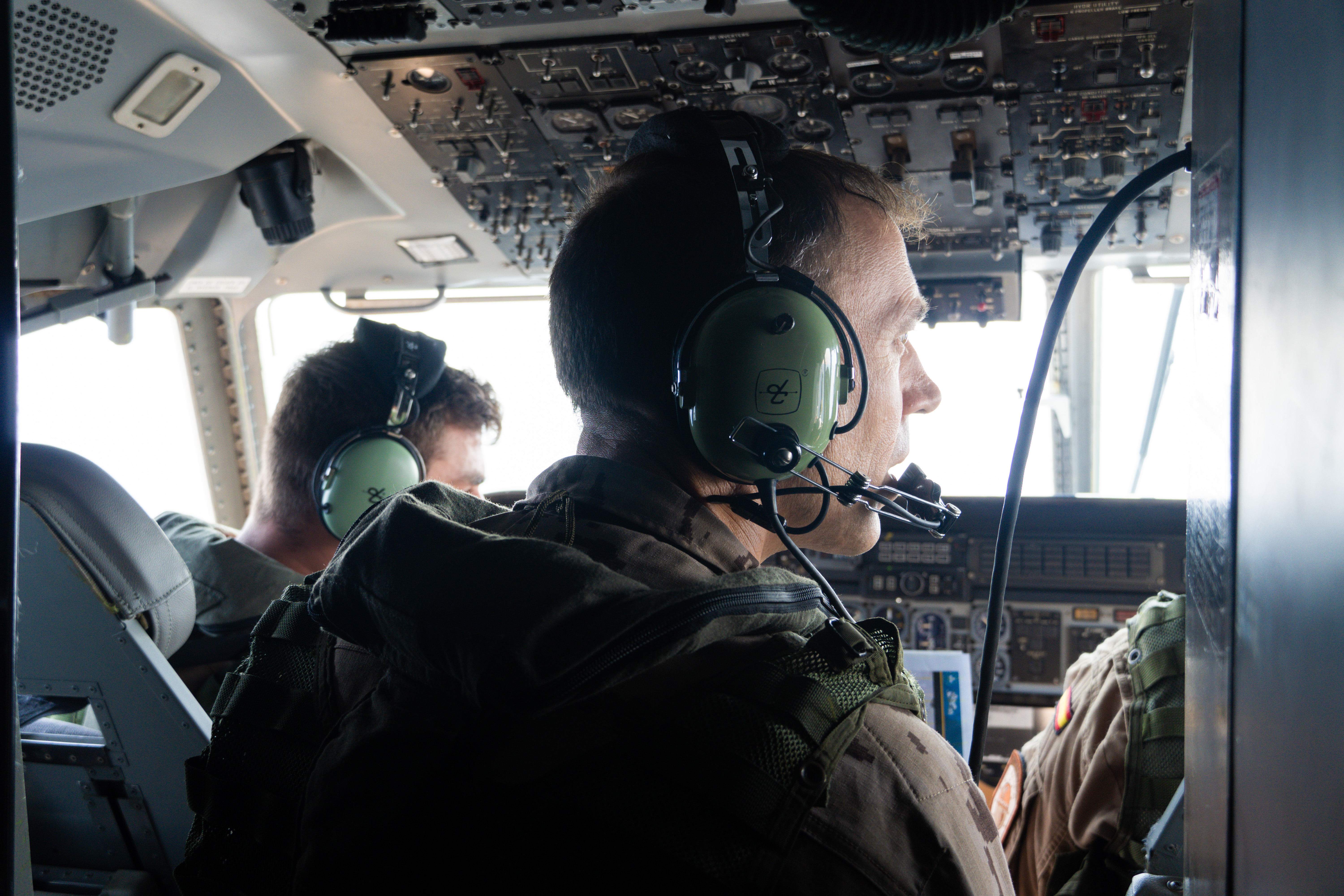 Lieutenant Colonel Moreno in flight